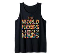The World Needs All Kinds of Minds Puzzle Autism Awareness Camiseta sin Mangas