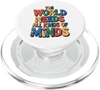 The World Needs All Kinds of Minds Teacher Autism Awareness PopSockets PopGrip para MagSafe