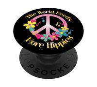 The World Needs More Hippies Flower Power Hippie Cita Paz PopSockets PopGrip Adhesivo