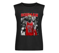 The Worm Dennis Rodman Basketball Legend Sleeveless Camiseta Man's Fashion Cotton Black Vest Tank Clothes, Negro , S