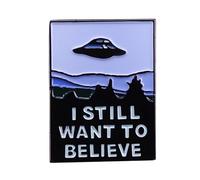 The X-Files I Still Want to Believe Poster UFO Alien Mulder Scully Sci-Fi TV Show 1.1" Pin Badge, 1.1 Inches, Esmalte, Esmalte