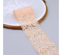 The Yard - Cinta de encaje elástica con ribete de encaje, tela de encaje floral por yarda, cinta de encaje de costura para decoración de manualidades, ancho de 2.2 pulgadas, 10 yardas (beige)