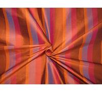 The Yard DUPS65[3] Tela de seda 100% pura a rayas multicolor de 54 pulgadas de ancho