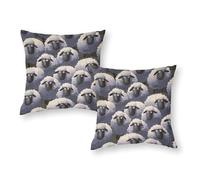 The Yard - Funda de almohada de tela con patrón de oveja, protección contra ácaros, almohadas para sofá, coche, sala de juegos, 45,7 x 45,7 cm