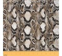 The Yard - Tela con estampado de piel de serpiente marrón y negra para los amantes del arte, tela de animales salvajes para acolchar, costura, manualidades, 5 yardas
