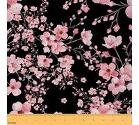 The Yard - Tela de flores de cerezo para exteriores, tela de tapicería floral rosa para sillas, sofá, costura, tela de estilo japonés para proyectos de bricolaje en interiores y exteriores, 5 yardas