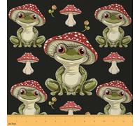 The Yard Tela de rana de dibujos animados de la selva para tapicería y proyectos de bricolaje en el hogar, estilo rústico decorativo para manualidades, costura, 5 yardas