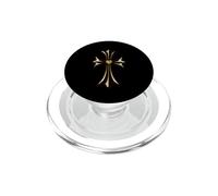 The Yellow Shine Heart Diamonds Gold Cross PopSockets PopGrip para MagSafe