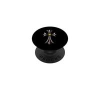 The Yellow Shine Heart Diamonds Silver Cross PopSockets PopGrip Adhesivo