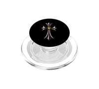 The Yellow Shine Heart Diamonds Silver Cross PopSockets PopGrip para MagSafe