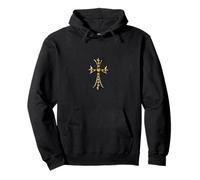 The Yellow Shine Heart Pave Diamonds Silver Cross Sudadera con Capucha