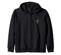 The Yellow Shine Heart Pave Diamonds Silver Cross Sudadera con Capucha