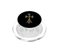 The Yellow Shine Pave Diamonds Gold Cross PopSockets PopGrip para MagSafe