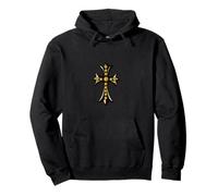 The Yellow Shine Pave Diamonds Gold Cross Sudadera con Capucha