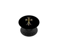 The Yellow Shine Pave Diamonds Silver Cross PopSockets PopGrip Adhesivo
