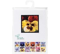 Thea Gouverneur Kit de Punto de Cruz, Pansy X en Aida (18 Unidades), 10 x 10 cm