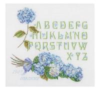 Thea Gouverneur - Kit Punto Croce Contato - Alfabeto di ortensie - Aida - 16 Conteggi - Per adulti - 2088A