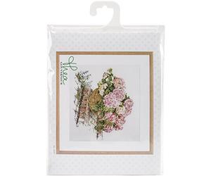 Thea Gouverneur Pink Hydrangea On Aida Counted Cross Stitch Kit-17.5"X15.5" 16 Count