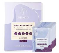 Thealto Mascarilla exfoliante para pies (5 unidades) para pies secos, agrietados y callosos - Aroma a lavanda - Extracto de plantas para pies suaves como los de un bebé - Tratamiento