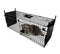 Thealyn de Trampa de Jaula para Animales 84 X 33 X 28 cm, con Doble Puerta, Trampa de Metal para Animales Vivos humanitaria, para Conejos, Gatos callejeros, Ardillas, mapaches, Topos