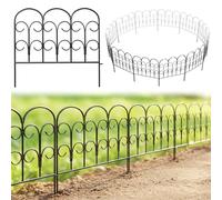 Thealyn Valla decorativa de metal para jardín, 40 cm de alto x 47 cm de ancho, 5 paneles, longitud total de 2,35 m, valla de jardín, valla de jardín de hierro forjado resistente al óxido, borde de