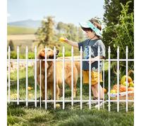 Thealyn Vallas Decorativa de Metal para Jardín, Paneles de Valla de Metal, Valla de Paisaje para Camas de Flores, Arboles, Barrera para Perros (Blanco, Alto 61 cm * Ancho 61cm * 5 Piezas)