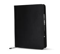 TheAntiq Funda de cuero XL de 7.5 x 9.5 pulgadas, funda de piel auténtica recargable para cuaderno de composición, planificador y diario, estuche protector hecho a mano, color negro