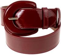 Theaque Cinturón ancho de charol para mujer con hebilla cuadrada ancha con ojales, cinturones de cintura alta para vestido, Rojo1, Talla única