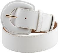 Theaque Cinturón ancho de charol para mujer con hebilla cuadrada ancha con ojales, cinturones de cintura alta para vestido, White1, Talla única