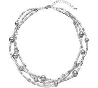 Theaque Collares de cuentas de múltiples hebras para mujer, collar de cuentas coloridas para mujer, gargantilla de perlas de playa de verano, collar en capas, talla única, Zinc, No es una piedra