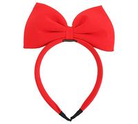 Theaque Diadema con lazo de encaje, diadema con lazo grande, para fiesta de niñas y niños (rojo)