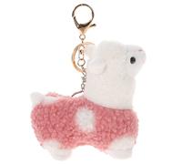Theaque Llavero de alpaca con llama de felpa, colgante colgante de bolsa de animales de peluche