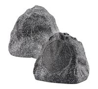 Theater Solutions 2R6G Rock - Juego de 2 Altavoces de Granito para Exteriores de 6.5 Pulgadas para terraza, Piscina, SPA, Patio, jardín, Color Gris Granito