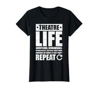 Theatre Life Auditions, Rehearsals, Opening Nights, Tech Camiseta gráfica económica, Mujer, Negro, XS