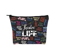 Theatre Life Gift Theatre Life Bolsa de maquillaje Drama Actor Actriz Escenario Artista Musical Regalo Bolsa con Cremallera Regalo para los amantes del teatro, Theatre Life Bag Eu, Bolsa de cosméticos