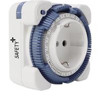 Theben 0260833 Timer 26 Safety-Plus Interruptor horario enchufable Diario | 1 canal, analógico/mecánico, protección infantil, 96 segmentos, intervalo de 15 min, Schuko, preselección, sincronizado a red