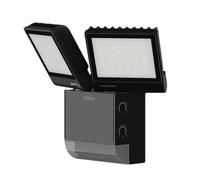 Theben 1020803 theLeda S17-100 BK Foco LED I detector de movimiento integrado I negro I 17 W I montaje en pared I temperatura de color 4000 K I ángulo de detección 180° I alcance de 10 m I orientable