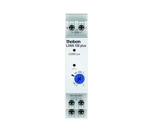 Theben 1080910 - Luna 108 Plus AL - Montaje en Superficie - Interruptor crepuscular analógico - Sensor de luz Incluido - Retardo de conexión y desconexión Fijo - Carril DIN