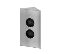 Thebo 17586/200/2 3007 - Enchufe doble para esquina, acero Inoxidable, 200 mm