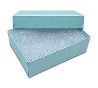TheDisplayGuys - Caja de regalo de cartón, 100 unidades, relleno de algodón, color azul, 3 1/4 x 2 1/4 x 1 (#32), Verde azulado perla., 100