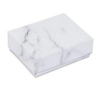 TheDisplayGuys - Caja de regalo de cartón, 100 unidades, relleno de algodón, color blanco mármol, 2 1/8 x 1 6/8 x 3/4 (#11), Blanco mármol, 100