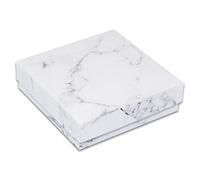 TheDisplayGuys - Caja de regalo de cartón, 100 unidades, relleno de algodón, color blanco mármol, 3 1/2 x 3 1/2 x 1 (#33), Blanco mármol, 100