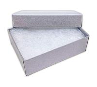 TheDisplayGuys - Caja de regalo de cartón, 100 unidades, relleno de algodón, color gris perla, 2 1/8 x 1 3/4 x 3/4 (#11), Gris perla, 100