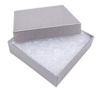 TheDisplayGuys - Caja de regalo de cartón, 100 unidades, relleno de algodón, color gris perla, 3 1/2 x 3 1/2 x 1 (#33), Gris perla, 100