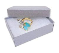 TheDisplayGuys - Caja de regalo de cartón, 100 unidades, relleno de algodón, color gris perla, 3 1/4 x 2 1/4 x 1 (#32), Gris perla, 100