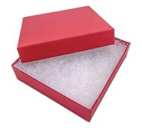 TheDisplayGuys - Caja de regalo de cartón, 100 unidades, relleno de algodón, color rojo mate, 3 1/2 x 3 1/2 x 1 (#33), Rojo mate, 100