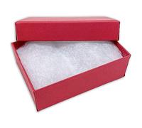 TheDisplayGuys - Caja de regalo de cartón, 100 unidades, relleno de algodón, color rojo mate, 3 1/4 x 2 1/4 x 1 (#32), Rojo mate, 100