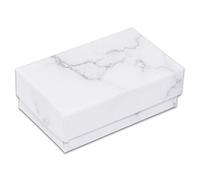 TheDisplayGuys - Caja de regalo de cartón, 25 unidades, relleno de algodón, color blanco mármol, 2 5/8 x 1 5/8 x 1 (#21), Blanco, 25