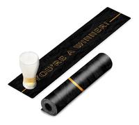 TheDogTagCo Alfombra de pasillo de bar personalizable, 830 x 200 mm, antideslizante, resistente a derrames, decoración del hogar, pub, Reino Unido, cualquier texto, cualquier nombre (mármol negro)