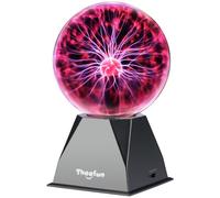 Theefun Lámpara de Plasma 6 Pulgadas, Bola de Plasma Mágica Interactiva Touch y Sonido, Bola Plasma Educativa de Física, Lámpara Decorativa para Fiestas y Regalo de Cumpleaños (Rojo)